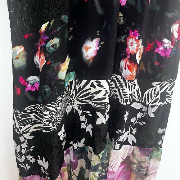 Alembika Adaline Floral Tiered Maxi Dress Size (2) Medium Oversized Artsy Lace - Picture 7 of 11